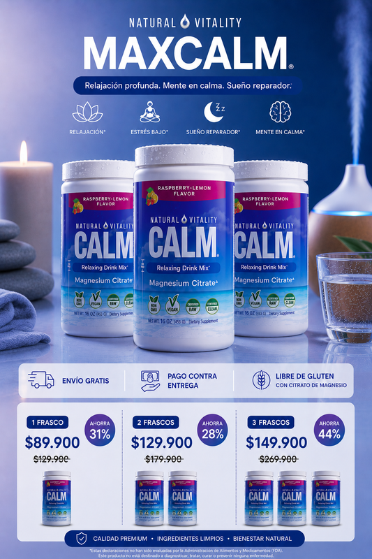 MAX CALM® Bebida Relajante de Magnesio, reduce el cortisol
